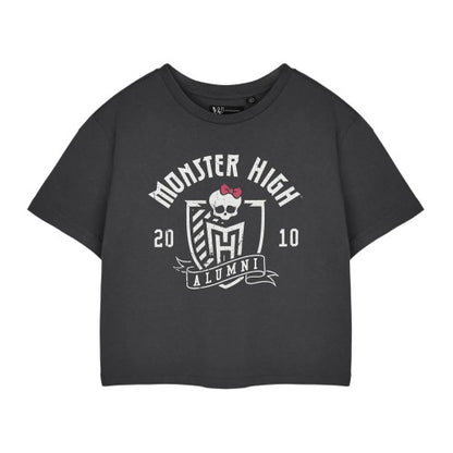 Front - Monster High Womens/Ladies Alumni Short-Sleeved Crop T-Shirt