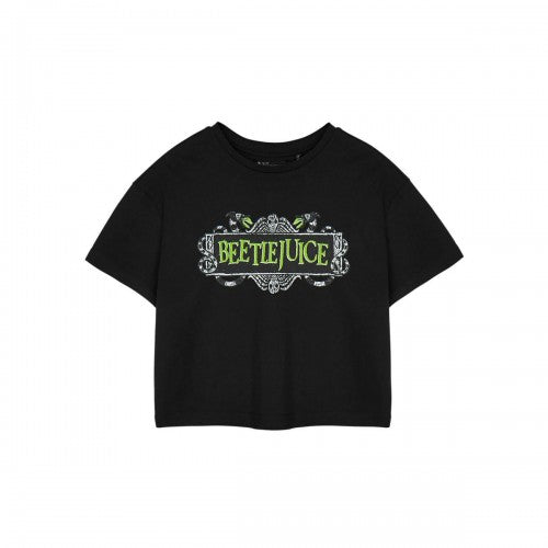 Front - Beetlejuice Womens/Ladies Logo Crop Top