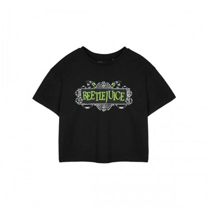 Front - Beetlejuice Womens/Ladies Logo Crop Top