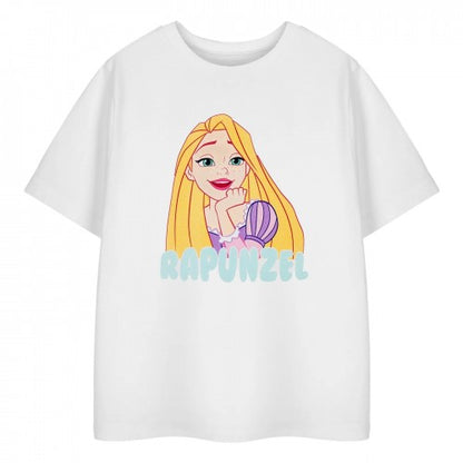 Front - Disney Princess Girls Rapunzel Short-Sleeved T-Shirt