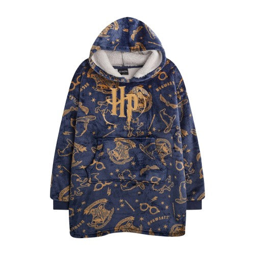 Front - Harry Potter Girls Embroidered Logo Blanket Hoodie