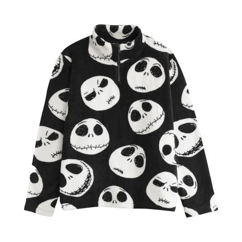 Front - The Nightmare Before Christmas Unisex Adult Faces Quarter Zip Jumper