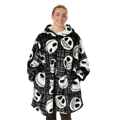 Front - The Nightmare Before Christmas Unisex Adult Jack Skellington Blanket Hoodie