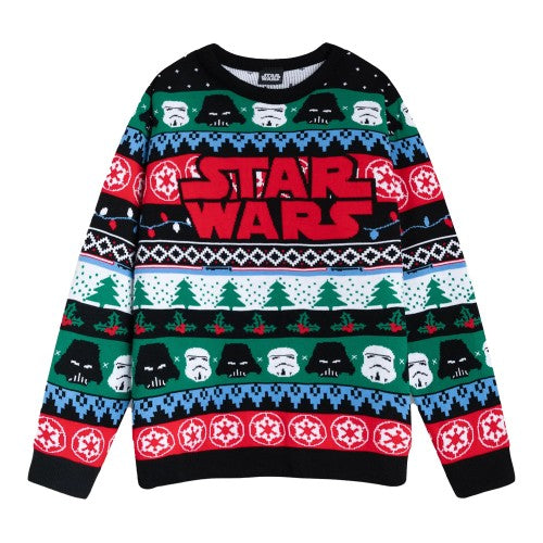 Front - Star Wars Mens Logo Christmas Jumper
