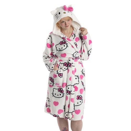 Front - Hello Kitty Womens/Ladies Hooded Robe