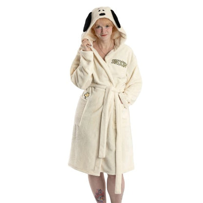 Front - Peanuts Womens/Ladies Snoopy Hooded Robe