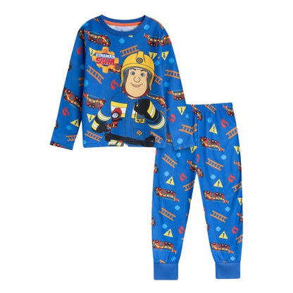 Front - Fireman Sam Boys Character Long-Sleeved Long Pyjama Set