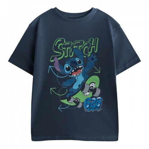 Front - Lilo & Stitch Boys Skateboard T-Shirt