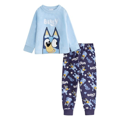 Front - Bluey Boys Character Long-Sleeved Long Pyjama Set