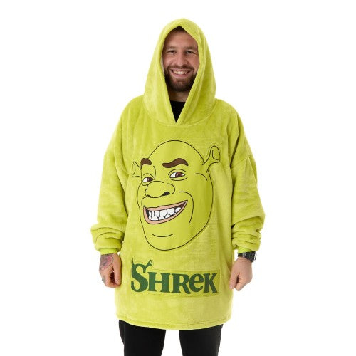 Front - Shrek Unisex Adult Face Blanket Hoodie