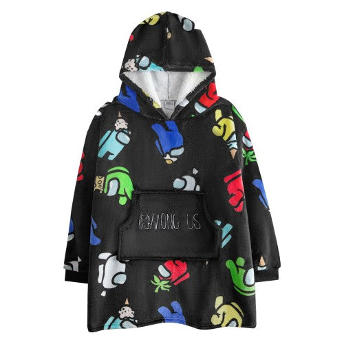 Front - Among Us Boys Character All-Over Print Blanket Hoodie