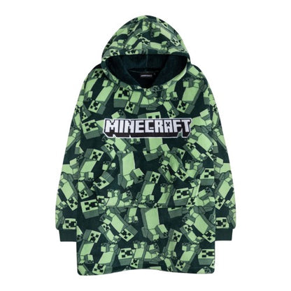 Front - Minecraft Boys Creeper Blanket Hoodie