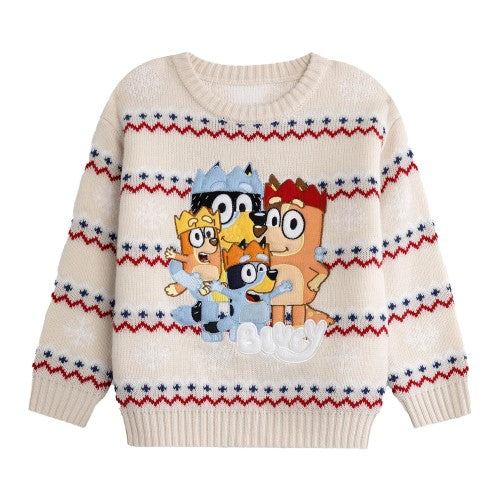 Front - Bluey Childrens/Kids Family Christmas Jumper
