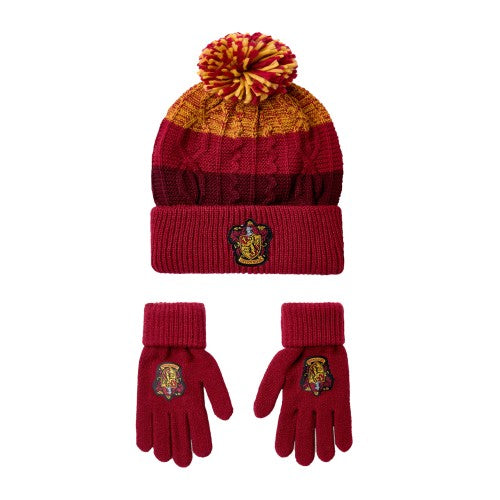 Front - Harry Potter Unisex Adult Gryffindor Beanie & Gloves Set