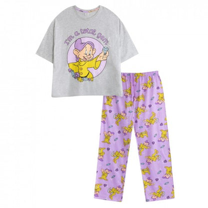 Front - Snow White And The Seven Dwarfs Womens/Ladies Dopey Short-Sleeved Long Pyjama Set
