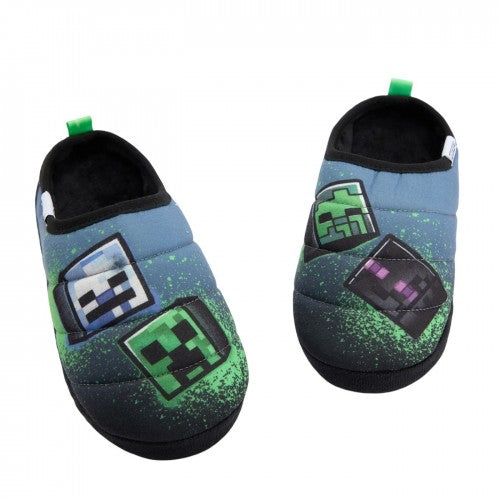 Front - Minecraft Boys Graffiti Slip-on Slippers