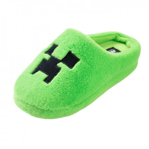 Front - Minecraft Boys Creeper Printed Slippers
