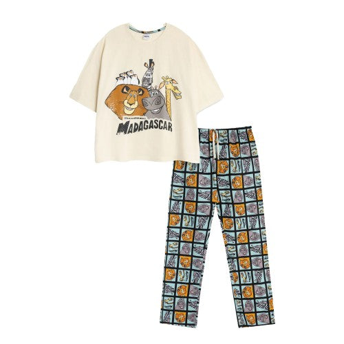 Front - Madagascar Womens/Ladies Characters Short-Sleeved Long Pyjama Set