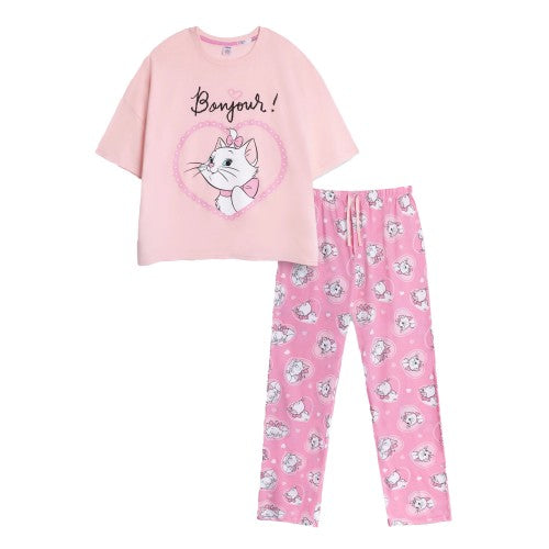 Front - The Aristocats Womens/Ladies Marie Short-Sleeved Long Pyjama Set
