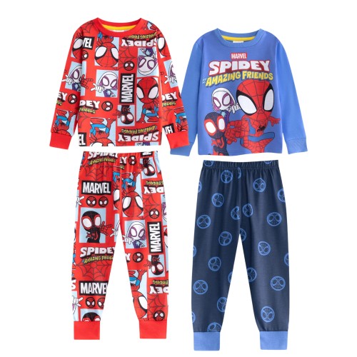 Front - Spidey And His Amazing Friends Boys Long Pyjama Set (Pack of 2)
