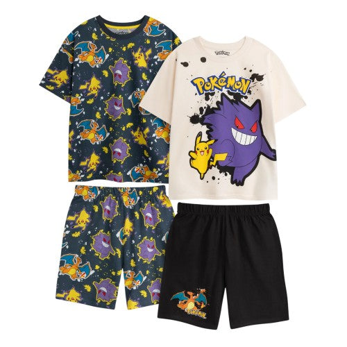 Front - Pokemon Boys Characters Short-Sleeved Short Pyjama Set (Pack of 2)