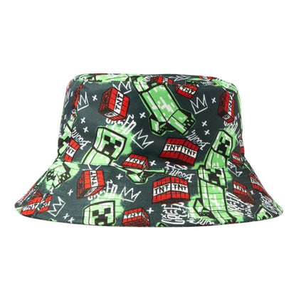 Front - Minecraft Childrens/Kids Creeper Bucket Hat