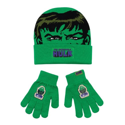 Front - The Incredible Hulk Boys Beanie & Gloves Set