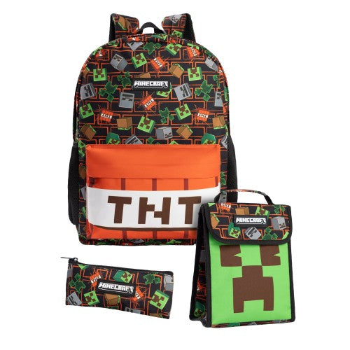 Front - Minecraft Childrens/Kids Logo Backpack Set (Pack of 3)