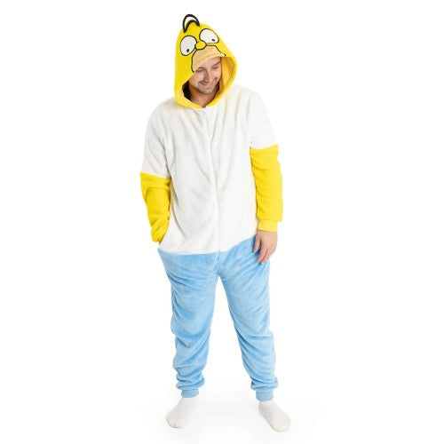 Front - The Simpsons Mens Homer Simpson All-In-One Nightwear