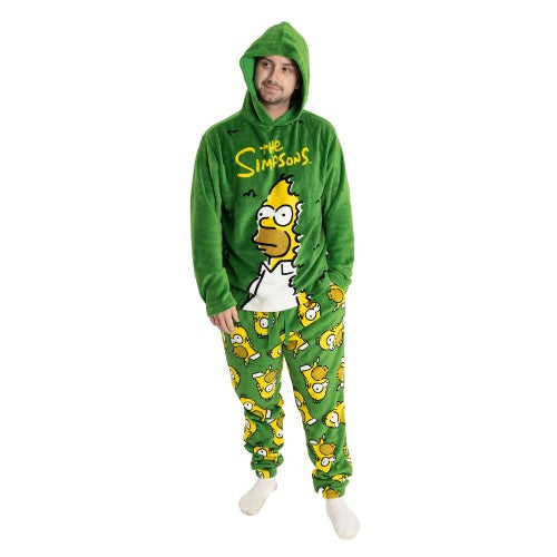 Front - The Simpsons Mens Homer Simpson Long Pyjama Set