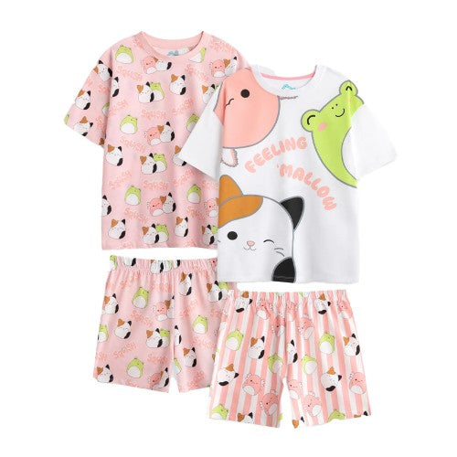 Front - Squishmallows Girls Feeling Mallow Short Pyjama Set (Pack of 2)