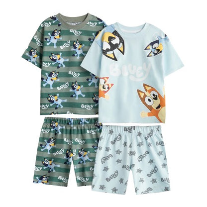 Front - Bluey Boys Bluey & Bingo Short Pyjama Set (Pack of 2)
