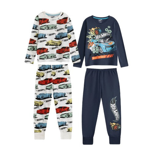 Front - Hot Wheels Childrens/Kids Characters Long Pyjama Set (Pack of 2)