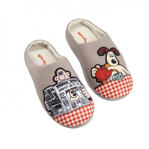 Front - Wallace and Gromit Unisex Adult Mule Slippers