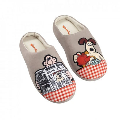 Front - Wallace and Gromit Unisex Adult Mule Slippers