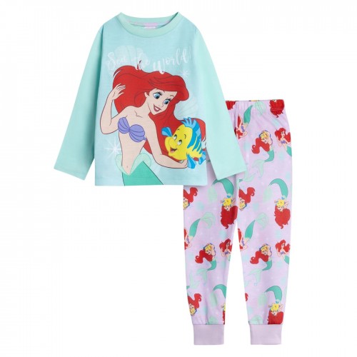 Front - The Little Mermaid Girls Ariel & Flounder Long Pyjama Set