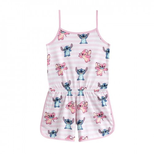 Front - Lilo & Stitch Girls Stitch & Angel Sleeveless Playsuit