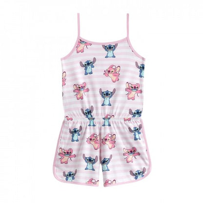 Front - Lilo & Stitch Girls Stitch & Angel Sleeveless Playsuit