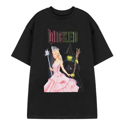 Front - Wicked Womens/Ladies Elphaba and Glinda Short-Sleeved T-Shirt