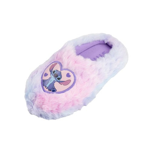 Front - Lilo & Stitch Girls Stitch Heart Mule Slippers