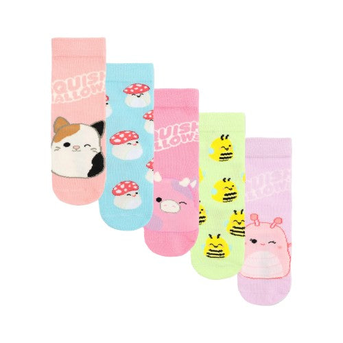 Front - Squishmallows Girls Characters Calf-Length Socks (Pack of 5)