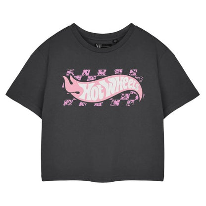 Front - Hot Wheels Womens/Ladies Pastel Logo Crop T-Shirt