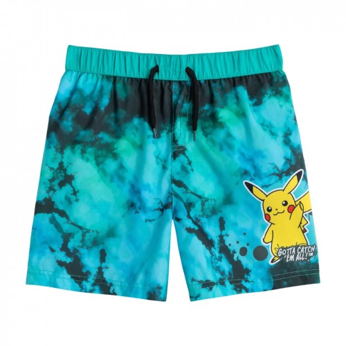 Front - Pokemon Boys Pikachu Tie Dye Swim Shorts