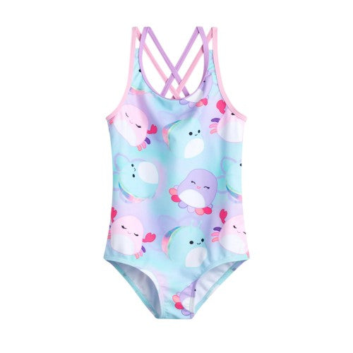 Front - Squishmallows Girls Characters All-Over Print One Piece Swimsuit