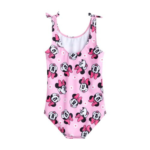 Front - Disney Girls Minnie Mouse One Piece Swimsuit