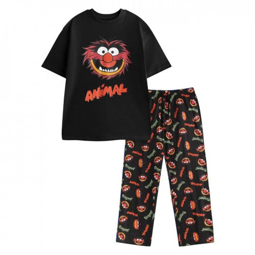 Front - The Muppets Mens Animal Short-Sleeved Long Pyjama Set
