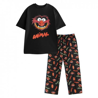 Front - The Muppets Mens Animal Short-Sleeved Long Pyjama Set