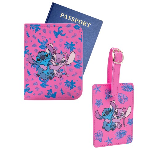Front - Lilo & Stitch Stitch & Angel Passport Holder and Luggage Tag Set (Pack of 3)