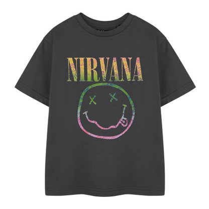 Front - Nirvana Childrens/Kids Rainbow Logo Short-Sleeved T-Shirt