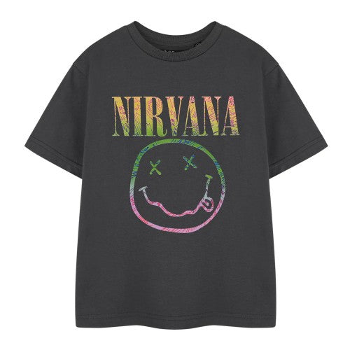Front - Nirvana Childrens/Kids Rainbow Logo Short-Sleeved T-Shirt